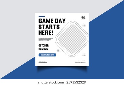 Game Day Event Flyer Template with Registration Details