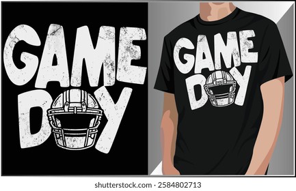 Game day football helmet tshirt design, Game day Football jersey, American football t-shirt, Game day t-shirt design vector.