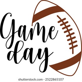 Game Day football typography design on plain white transparent isolated background for card, shirt, hoodie, sweatshirt, apparel, card, tag, mug, icon, poster or badge, my heart is on that field