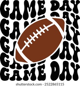 Game Day football typography design on plain white transparent isolated background for card, shirt, hoodie, sweatshirt, apparel, card, tag, mug, icon, poster or badge, my heart is on that field