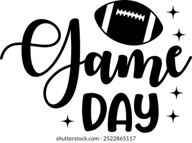 Game Day football typography design on plain white transparent isolated background for card, shirt, hoodie, sweatshirt, apparel, card, tag, mug, icon, poster or badge, my heart is on that field