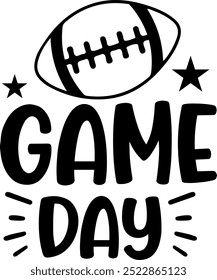 Game Day football typography design on plain white transparent isolated background for card, shirt, hoodie, sweatshirt, apparel, card, tag, mug, icon, poster or badge, my heart is on that field