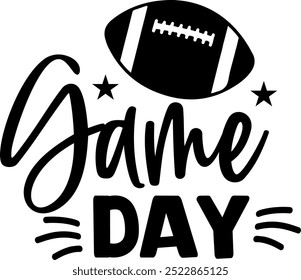 Game Day football typography design on plain white transparent isolated background for card, shirt, hoodie, sweatshirt, apparel, card, tag, mug, icon, poster or badge, my heart is on that field