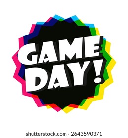 Game Day on black star shape with color shift