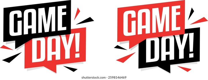 Game day on speech bubble