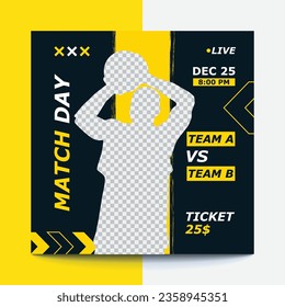 Game day social media post and banner template design vector 