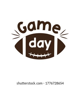 Game Day text, on American football vector graphics. For t-shirt, poster, banner, souvenir.