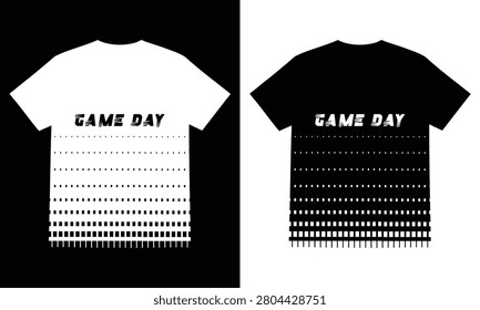 Game day typography t shirt design with dot gradient clothing typography gradient creative template streetwear athletic competition illustration identity branding casualwear.