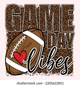 Game Day Vibes American football t shirt design, Rugby t shirt design, Gaming Sorts, track silhouette of ball, Typography T shirt Design, SVG File, PNG File,