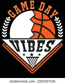 Game day vibes basketball t shirt design