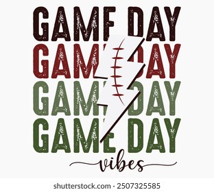 Game Day Vibes Svg,Game Day Shirt,Calligraphy t-shirt Design,Football Quotes Svg,American Football Svg,Cut File,Silhouette