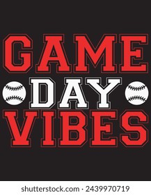 game day vibes t-shirt design. vector illustration