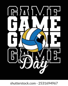 Game day volleyball eps quotes design file.