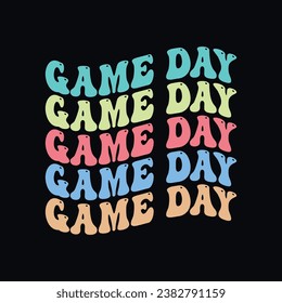 Game Day! Wavy Style Typography Gaming Design for T-Shirts and Other Merchandise