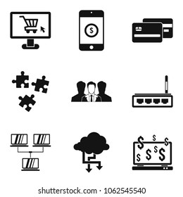 Game dependence icons set. Simple set of 9 game dependence vector icons for web isolated on white background