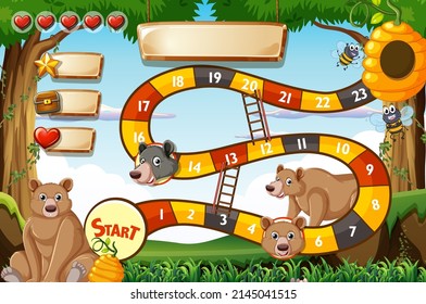 Game design with bears in background illustration