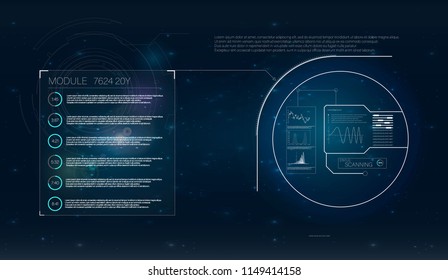 For game design. Communication network concept. Information technology background. Vector illustration. Technology icon. Future technology. Radar screen.