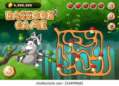 Game design with forest background illustration