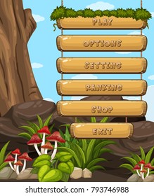 Game design with forest theme illustration