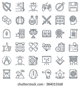 Game design icon set suitable for info graphics, websites and print media and  interfaces. Line vector icon set.