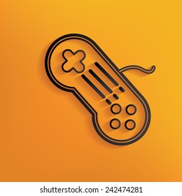 Game design on yellow background,clean vector
