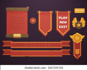 Game Design Set Ui Interface Kit Stock Vector (Royalty Free) 1017191710 ...