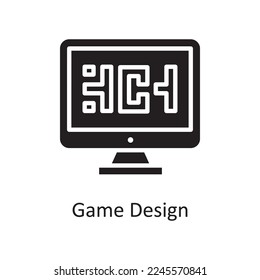 Game Design Vector Solid Icon Design illustration. Design and Development Symbol on White background EPS 10 File