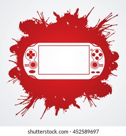 Game designed on splatter blood background graphic vector.