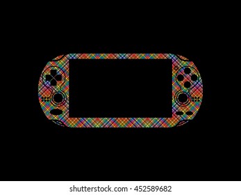 Game designed using colorful pixels graphic vector.