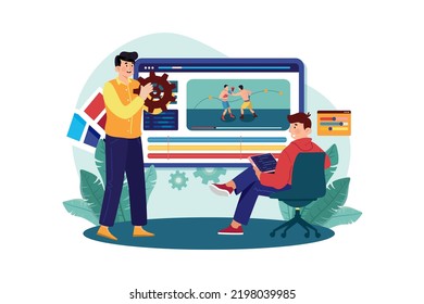 Game-Designer-Illustrationskonzept auf weißem Hintergrund