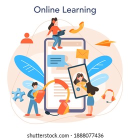 Game designer online service or platform. Creative process of a computer video game building and development. Online learning. Isolated flat vector illustration