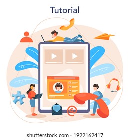 Game designer online service or platform. Creative process of a computer video game building and development. Online tutorial. Isolated flat vector illustration