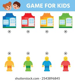 Game to develop logical thinking for preschool children. Studying colors. Printable sheet.