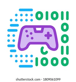 game development binary code icon vector. game development binary code sign. color symbol illustration