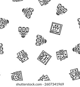 game development computer vector seamless pattern thin line illustration