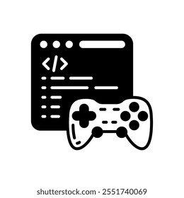 Game development Glyph Icon, Vector illustration