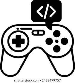 Game Development glyph and line vector illustration