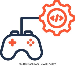 Game Development Icon Color Line Vector Illustration