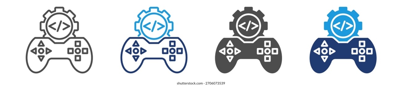 game development icon set multie style