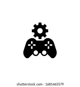 Game development icon vector in black solid flat design icon isolated on white background
