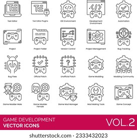 Game Development Icons including 3D Artist Male, Action Game, Adventure, Automation, Battle Royale, Black Friday Sale, Bug Fixes, Bug Tracking, Christmas Sale, Computer, Console