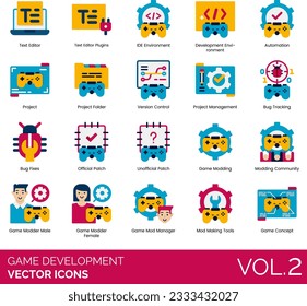 Game Development Icons including 3D Artist Male, Action Game, Adventure, Automation, Battle Royale, Black Friday Sale, Bug Fixes, Bug Tracking, Christmas Sale, Computer, Console