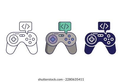 Game Development line and solid vector icons