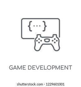 Game development linear icon. Modern outline Game development logo concept on white background from Programming collection. Suitable for use on web apps, mobile apps and print media.