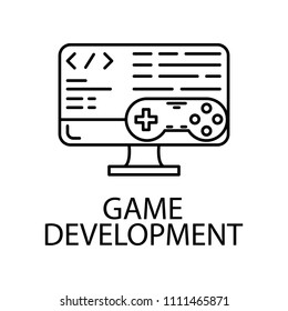 game development outline icon. Element of gaming outline icon for mobile concept and web apps. Thin line game development outline icon can be used for web and mobile on white background