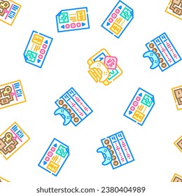 game development software vector seamless pattern thin line illustration