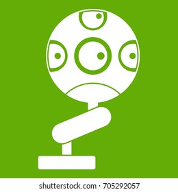 Game device icon white isolated on green background. Vector illustration