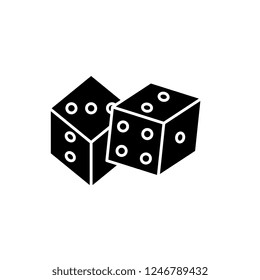 Game of dice black icon, vector sign on isolated background. Game of dice concept symbol, illustration 