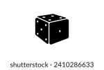 game dice, black isolated silhouette