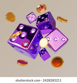 game dice casino 3d vector